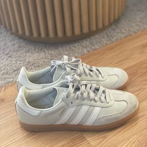 Beige Sambas in women’s size 8.5